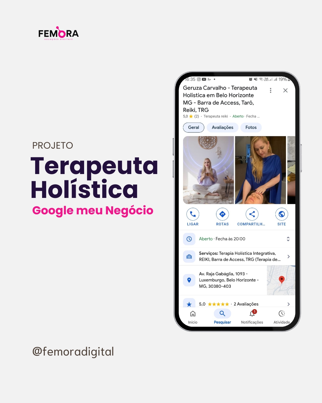 Perfil do Google para terapeuta Holistica